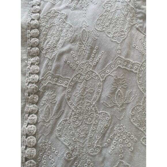 2 Democracy Embroidered Embellished Blouses Roll-Tab Sleeve Boho SMALL - Picture 11 of 12